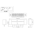 3,81 mm pitch con morsetto pcb plug-in auricolo per pin dritta.